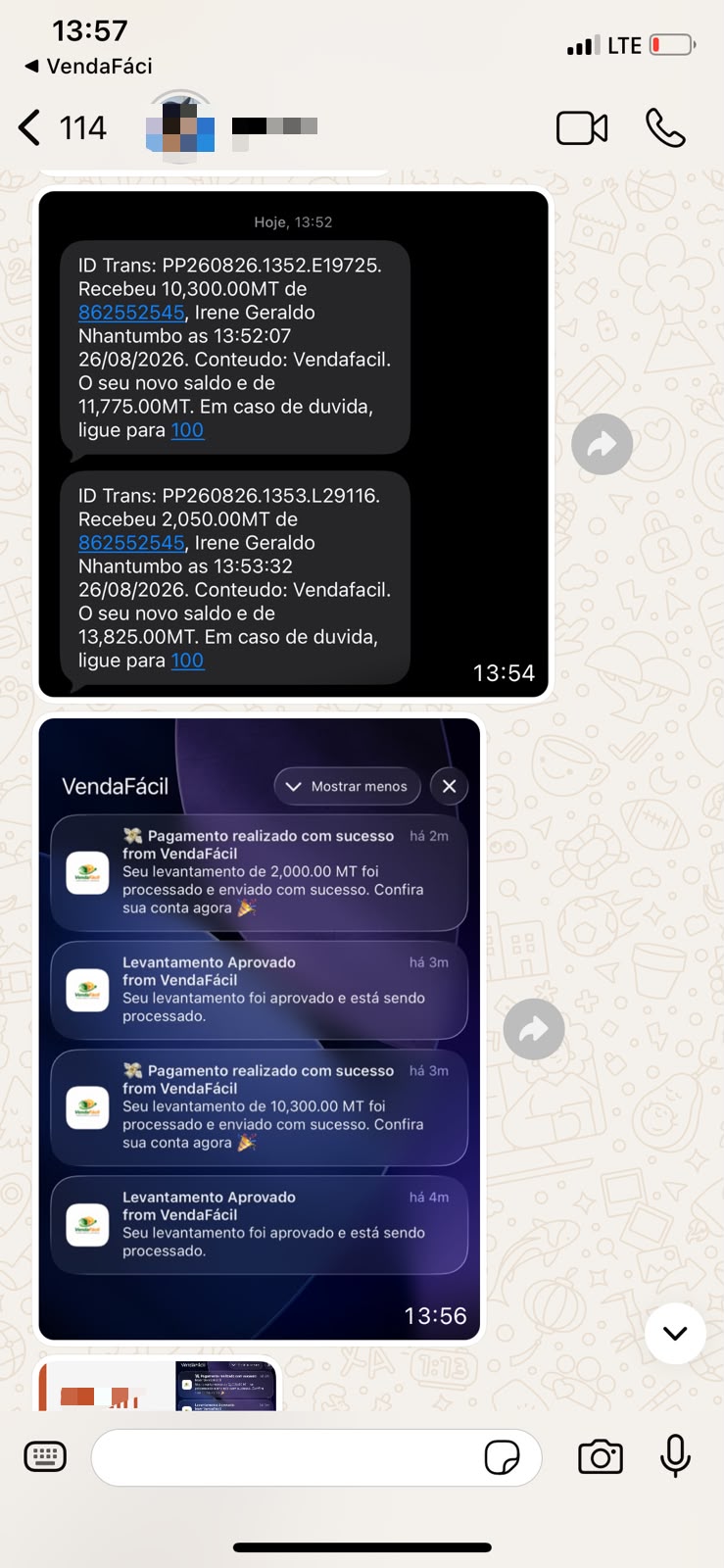 Comprovativo de pagamento de revendedor da Venda Fácil 4
